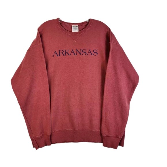 Comfort Colors Tops - Comfort Wash ARKANSAS Sweatshirt Crewneck Pullover Red Mauve Large Cozy Classic